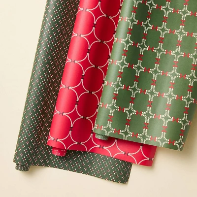 91 sq ft Assorted Holiday Motif Printed Christmas Gift Wrap () - Hearth & Hand with Magnolia