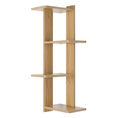 Danya B. 33 x 11.8 Alvar Corner 4 Tier Floating Ledge Column Wall Shelf : Mid-Century Modern Storage, MDF & Iron