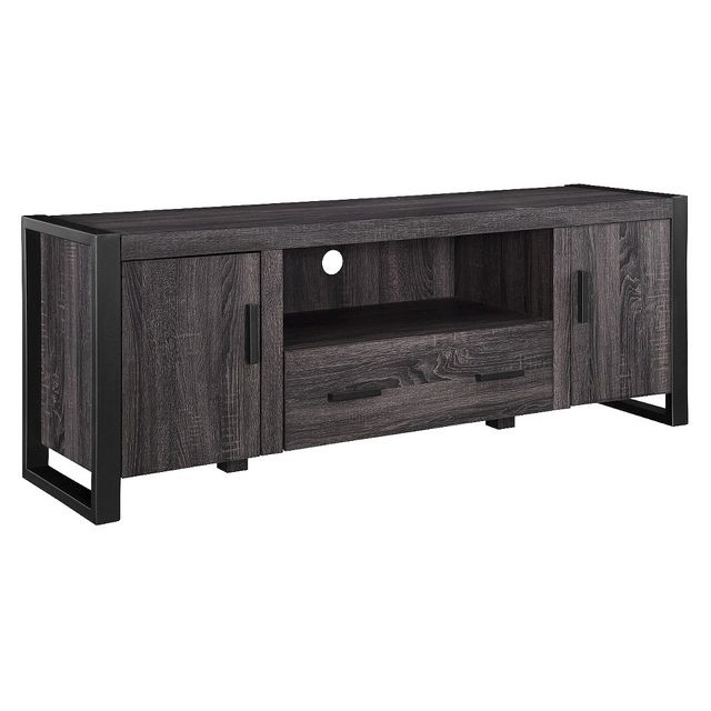 Modern Urban Industrial TV Stand with Storage, Cable Management - Saracina Home