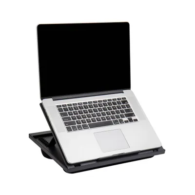 Mind Reader Lap Desk Laptop Stand, Bed Tray, Collapsible, Cushion, Portable, Dorm, Plastic, 14.75L x 11W x 7.3H, Black