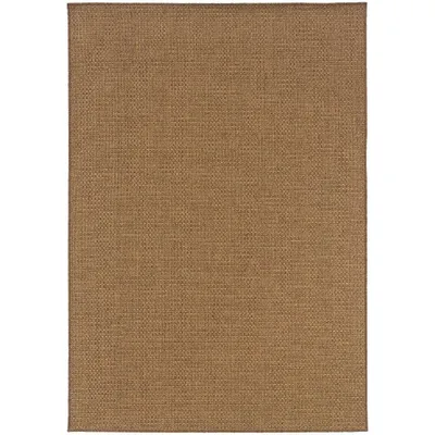 25x45 Keaton Basket Weave Patio Rug Tan