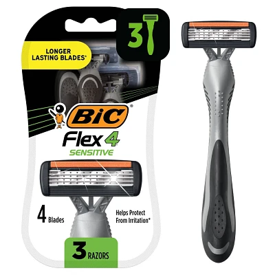 BiC Mens Flex 4 Blades Sensitive Disposable Razors
