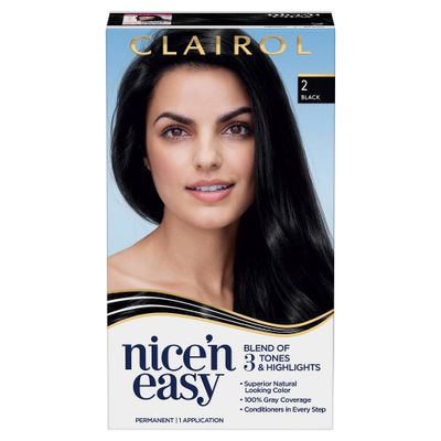 Clairol Nicen Easy Permanent Hair Color - 2 Black - 1 Kit