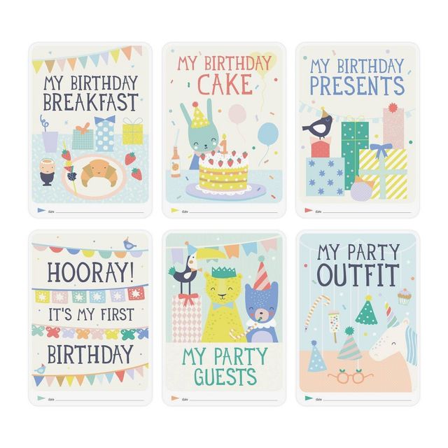 Milestone Babys First Birthday Photo Cards - 6pc