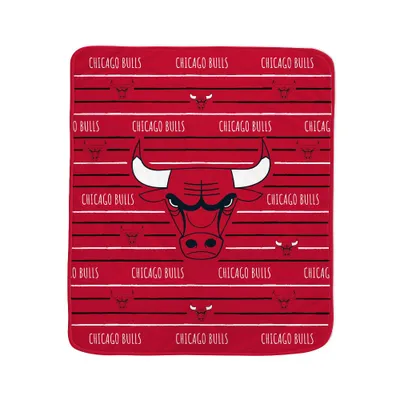 NBA Chicago Bulls Logo Stripe Binding Edge Flannel Fleece Blanket