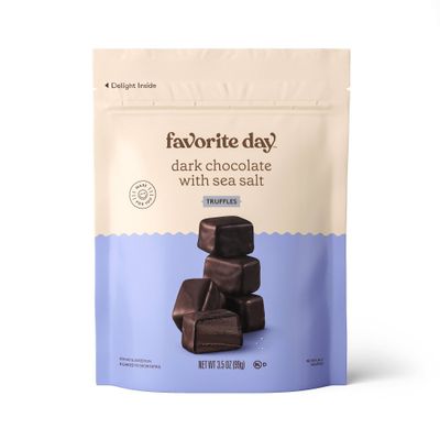 Dark Chocolate with Sea Salt Truffle Candy - 3.5oz - Favorite Day