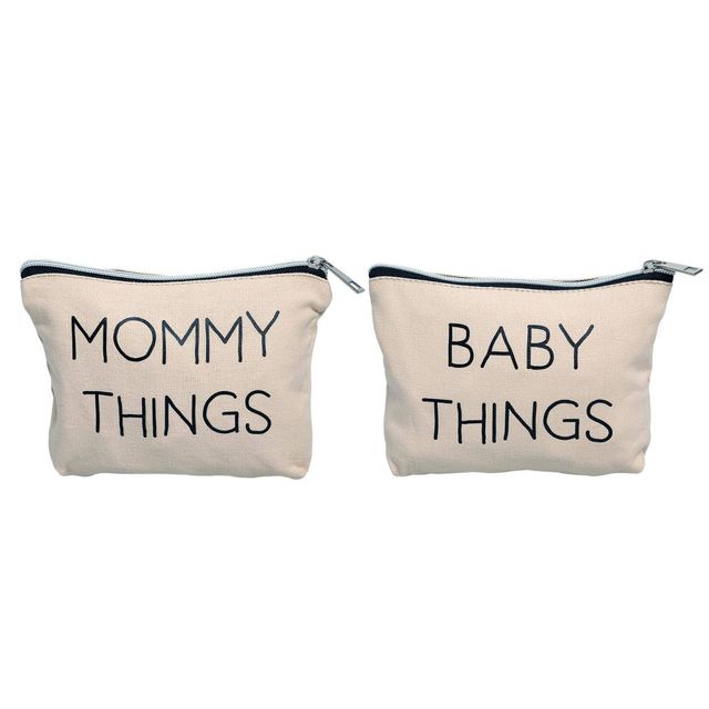 Pearhead Mommy and Baby Canva Travel Pouch Set