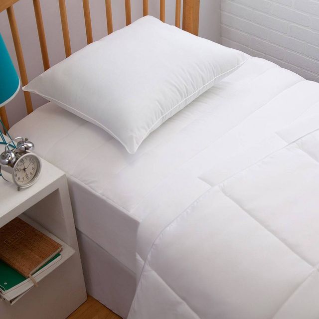 Allied Home Down Alternative  Dorm Kit (Inc. Comforter, Pillow and Mattress Pad) - White: Microfiber, Hypoallergenic, 300 Thread Count