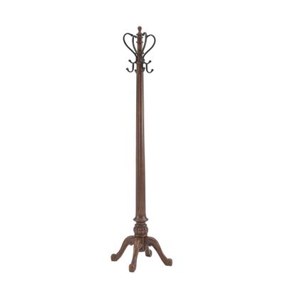 Lucas Transitional 4 Triple Antique Brass Hooks Coat Rack Warm Nut Brown - Powell