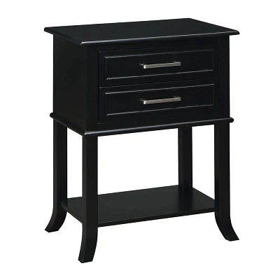 Breighton Home Adelaide 2 Drawer End Table with Shelf Black