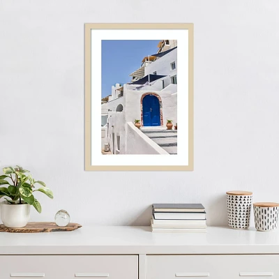 Amanti Art Blue Door by Michael k. Boateng Wood Framed Wall Art Print