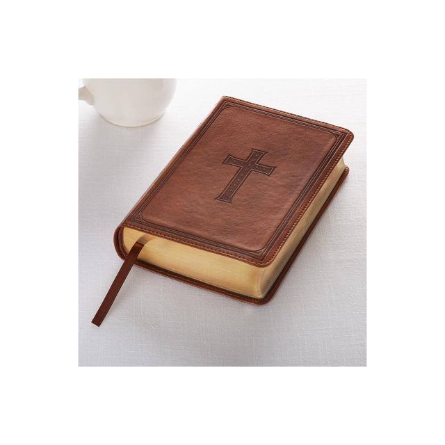 KJV Compact Large Print Lux-Leather Tan - (Leather Bound)