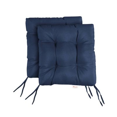 2pc 19 x 19 x 3 Sunbrella Canvas Tufted Outdoor Bench Cushion Set Canvas Navy - Sorra Home: UV & Water-Resistant Patio Seating