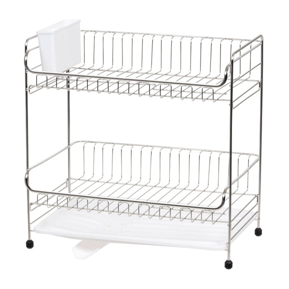 Iris 2 Tier Stainless Steel Compact Dish Rack Black