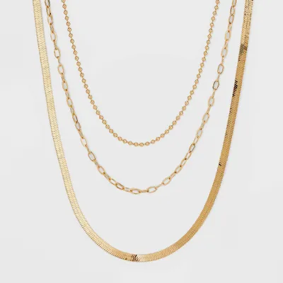 Chain Multi-Strand Necklace - A New Day Gold