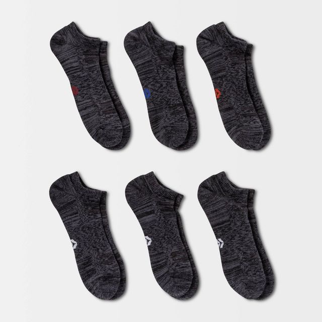 Men Random Feed No Show Sock 6pk - All In Motion Black 6-12