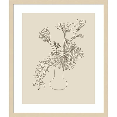 Amanti Art  Floral Study 2 by Kate Aurelia Holloway Wood Framed Wall Art Print: Modern Lithograph, Hardwood Frame