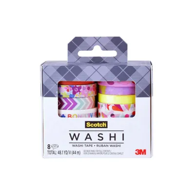 Scotch 8pk Expressions Washi Tape Geometric Madness