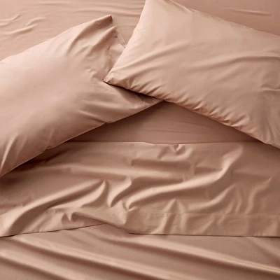 King 600 Thread Count Sateen Sheet Set Light Adobe Clay - Casaluna