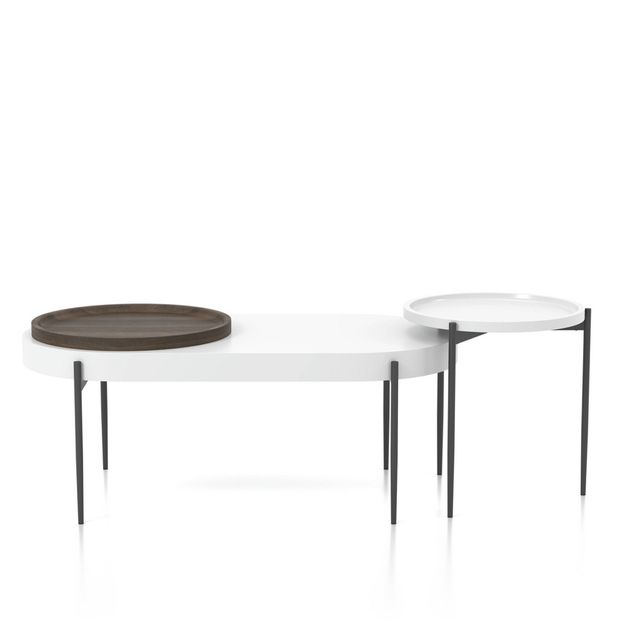 2pc Ardenna Table Set  - miBasics: Modern MDF & Metal Nesting Tables