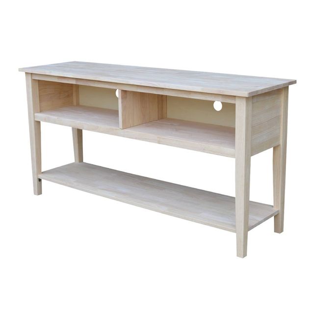 Concepts TV Stand for TVs up to 66 Light Brown International Concepts : Hardwood Media Console with Open Shelves