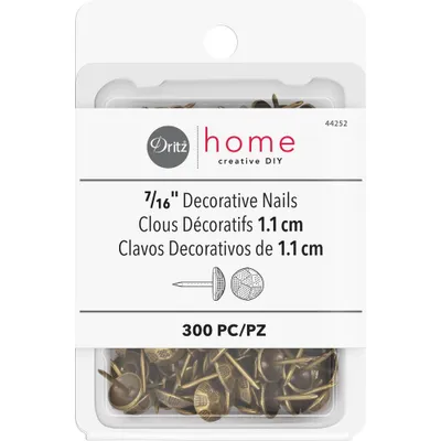 Dritz 300ct Home Hammered Decorative Nails 7/16 Antique Brass