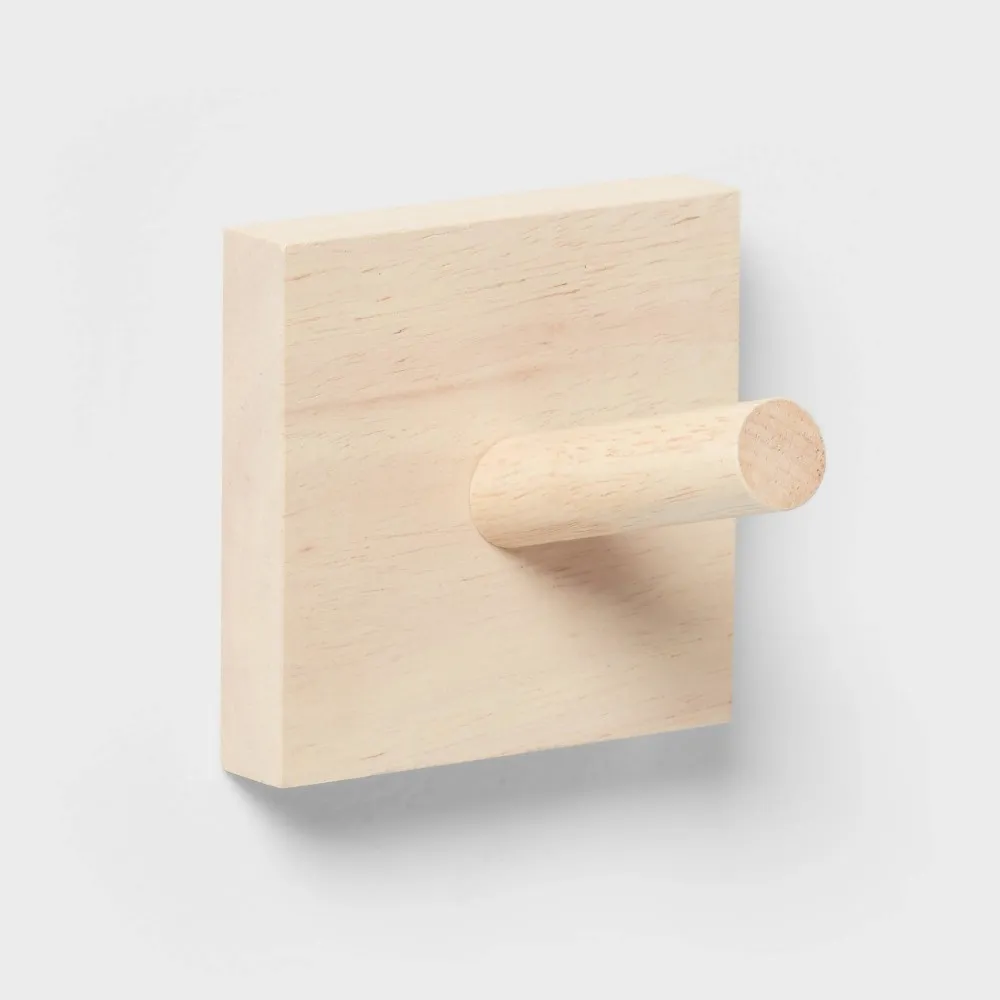 Large Over The Door Hook With Wood 6 Hooks Matte White