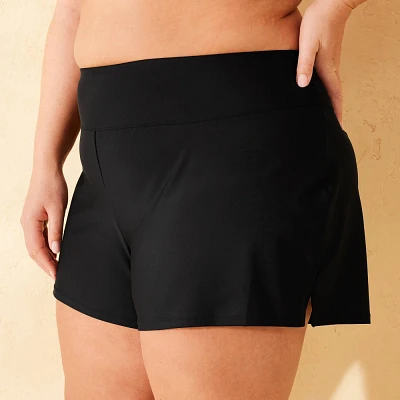 Womens Mid-Rise Swim Boyshorts