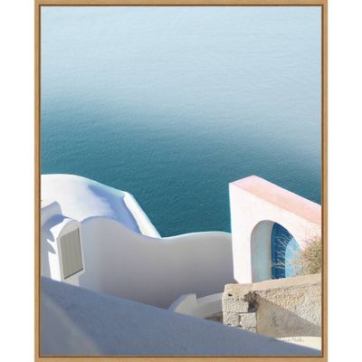 22 x 28 Santorini Greek Architecture II by Sara Zieve Miller: Aegean Sea View Canvas - Amanti Art