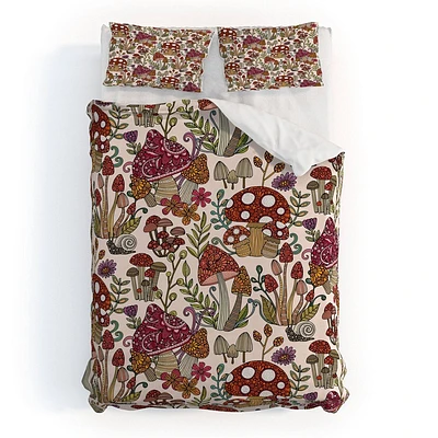 Deny Designs 3pc Full/Queen Valentina Ramos Whimsical Woodland Duvet Cover and Pillow Sham Set: 300 Thread Count, Woven Polyester