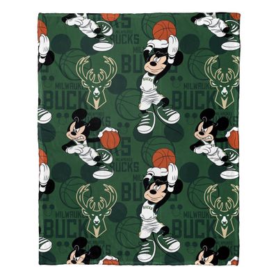 NBA Milwaukee Bucks Mickey Silk Touch Throw Blanket and Hugger