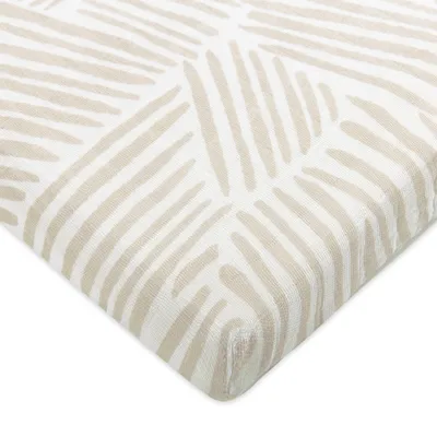 Babyletto Oat Stripe Muslin All-Stages Midi Crib Sheet