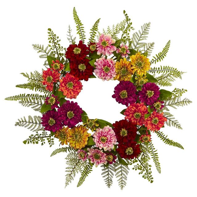 Mixed Flower Wreath - Nearly Natural