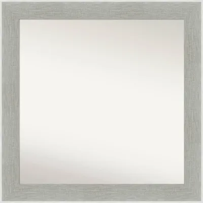 31 x 31 Glam Linen Square Wall Mirror with Polystyrene Frame - Amanti Art: Includes Mounting Hardware