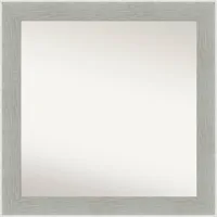 31 x 31 Non-Beveled Glam Linen Bathroom Wall Mirror Gray - Amanti Art