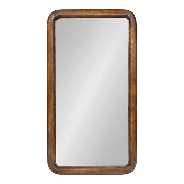 Pao Framed Wood Wall Mirror Walnut Brown - Kate and Laurel: Rustic Modern, No Assembly, Wall Mount