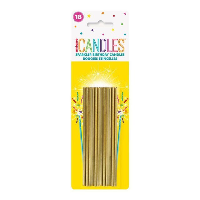 18ct Sparkler Birthday Candles Gold