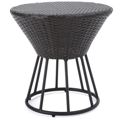 Crete Round Wicker Outdoor Side Table -  - Christopher Knight Home