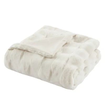 50x60 Camille Faux Fur Throw Blanket  - Madison Park