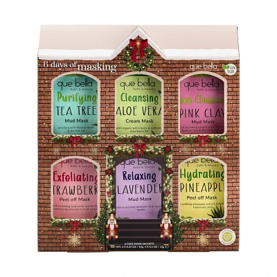 Que Bella Holiday House Facemask Gift Set - 6pc