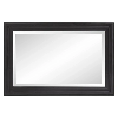 Howard Elliott 36x24 Rectangular George Wood Framed Wall Mirror Matte Black