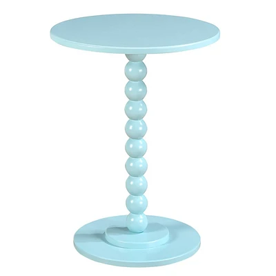 Breighton Home Regal Vineyard Spindle Accent Table Sea Foam Blue: Round MDF Side Table for Small Spaces