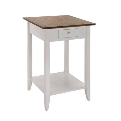 American Heritage End Table with Shelf  - Breighton Home: Rectangle Side Table, MDF Veneer