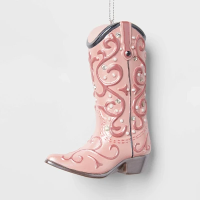 Cowboy Boot Christmas Tree Ornament Pink - Wondershop