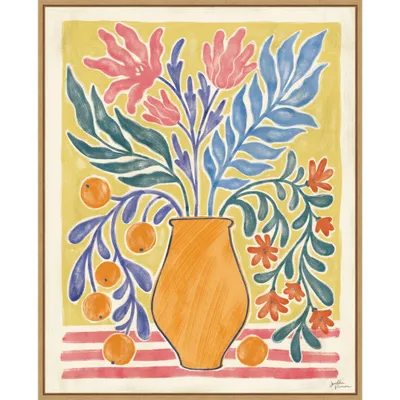 23 x 28 Cyprus and Orange Still Life V by Janelle Penner - Amanti Art: Harvest Botanical Framed Canvas