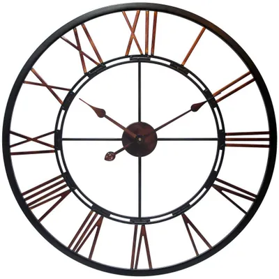 Infinity Instruments 28 Metal Fusion Wall Clock Black : Modern Analog, Indoor Decorative Timepiece