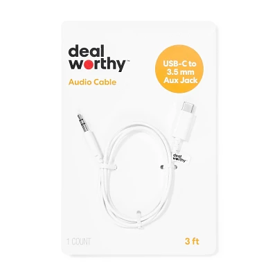 3 USB-C to AUX Cable - dealworthy White