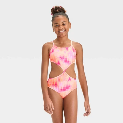 Girl Tie-Dye Deign One Piece Swimuit