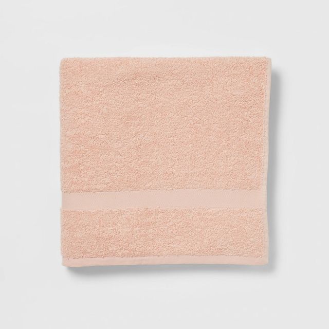 Bath Towel Light Peach - Room Essentials: Cotton Blend, Lightweight, Terry Construction, Machine Washable