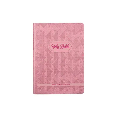 KJV Kids Bible, 40 Pages Full Color Study Helps, Presentation Page, Ribbon Marker, Holy Bible for Children Ages 8-12, Light Pink Hearts Faux Leather